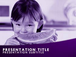 Child Eating Healthy Food Title Master slide design