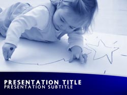 Young Child Drawing Title Master slide design