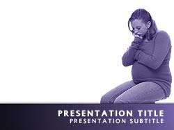 Royalty Free Pregnant Teen Powerpoint Template In Purple