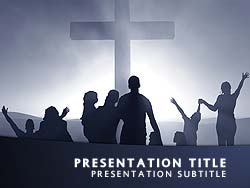 Royalty Free Worship PowerPoint Template in Blue