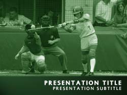 royalty free softball powerpoint template in green