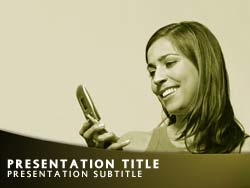 Girl with Mobile Cell Phone Title Master slide design
