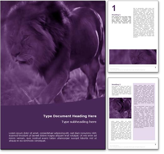 Lion word template document