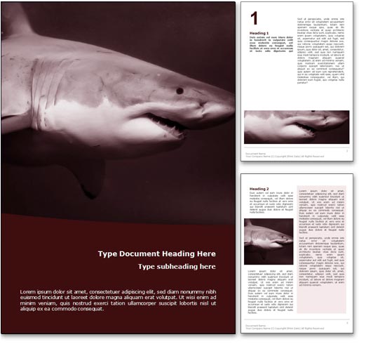 Shark word template document