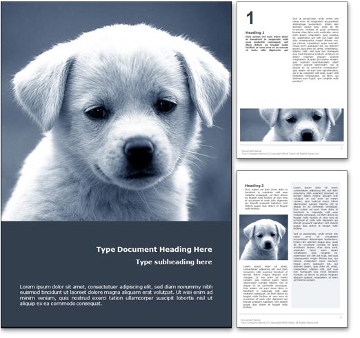 Puppy Dog word template document