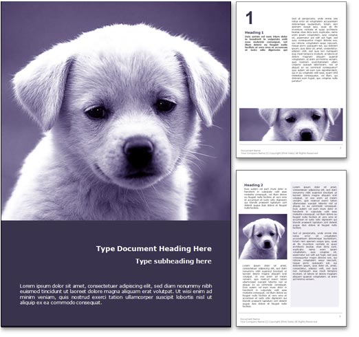 Puppy Dog word template document