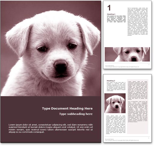 Puppy Dog word template document