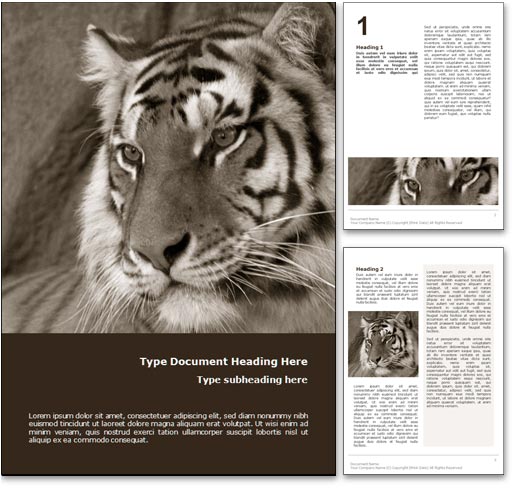 Tiger word template document