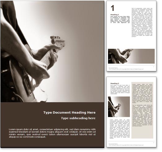 Playing Guitar word template document
