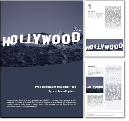 Hollywood word template document