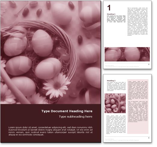 Royalty Free Easter Egg Basket Microsoft Word Template In Red