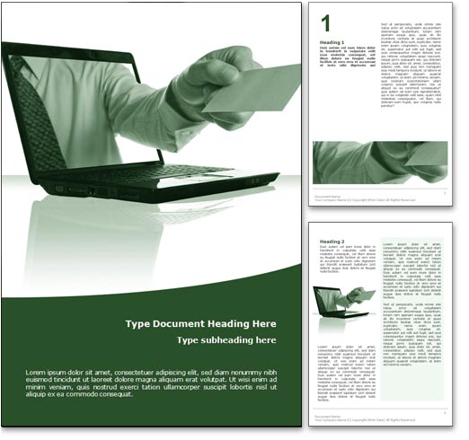 Royalty Free Online Business Microsoft Word Template In Green