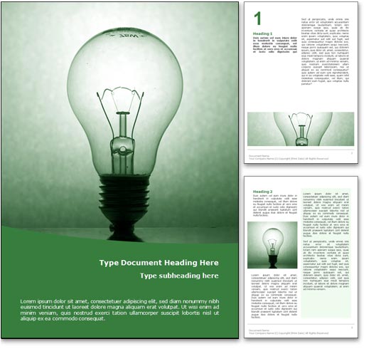 Light Bulb word template document