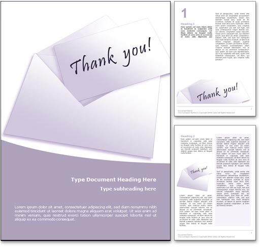 Thank You word template document