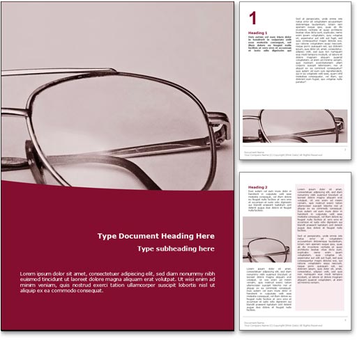 Glasses word template document