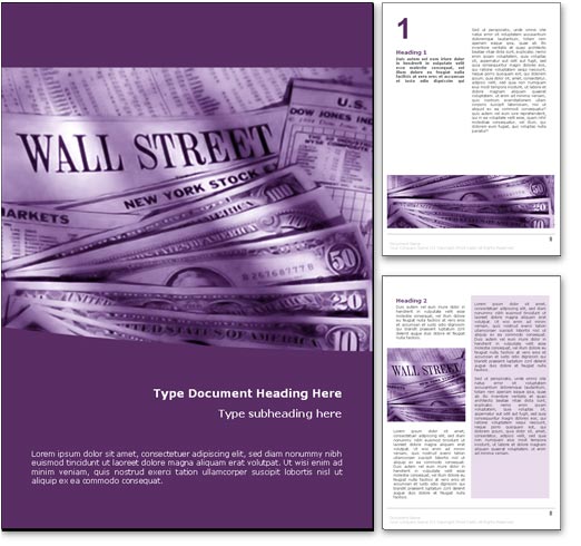 Wall Street word template document
