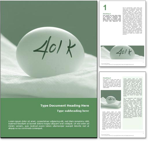 401k Savings word template document