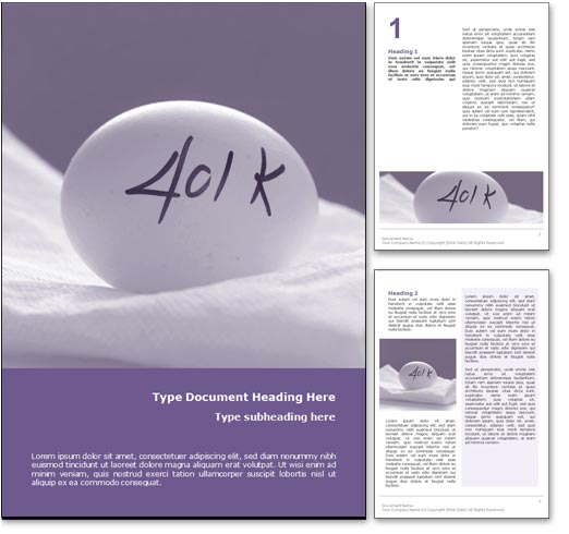 401k Savings word template document