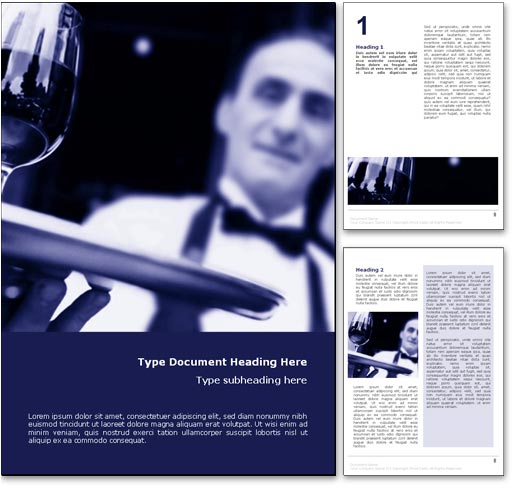 Waiter Serving Wine word template document