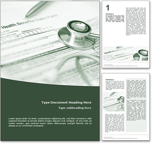 Health Insurance word template document