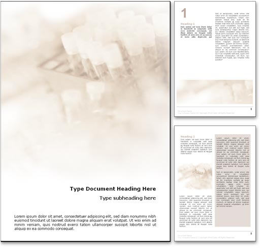 Test Tubes word template document