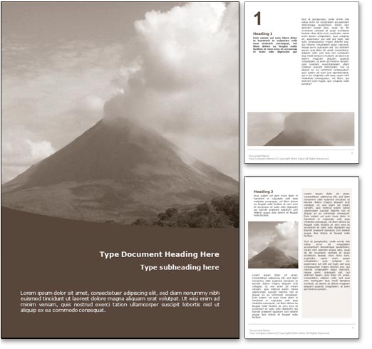 Volcano word template document