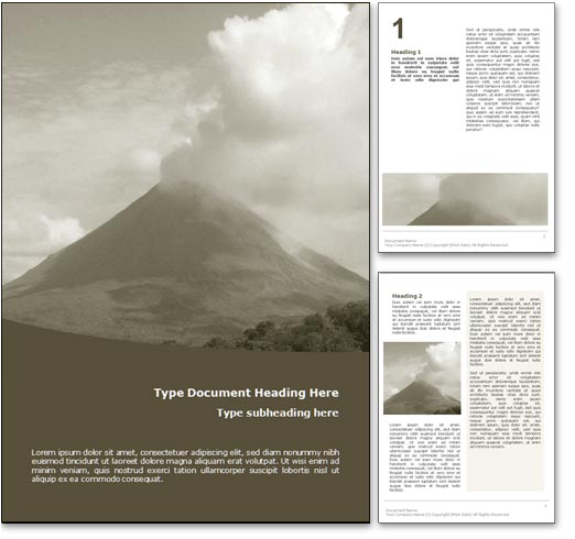 Volcano word template document