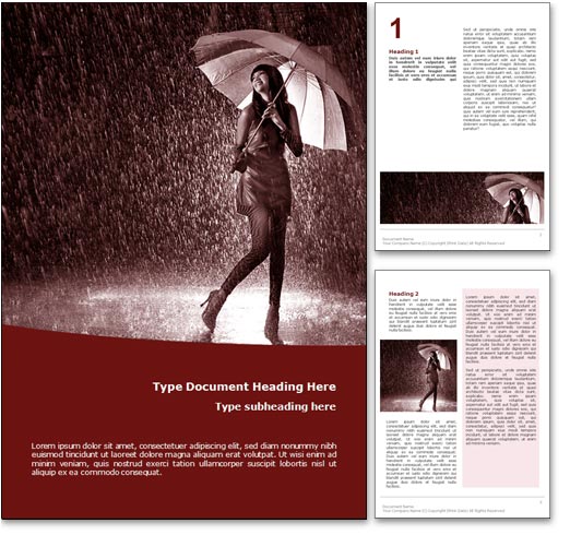 Rain word template document