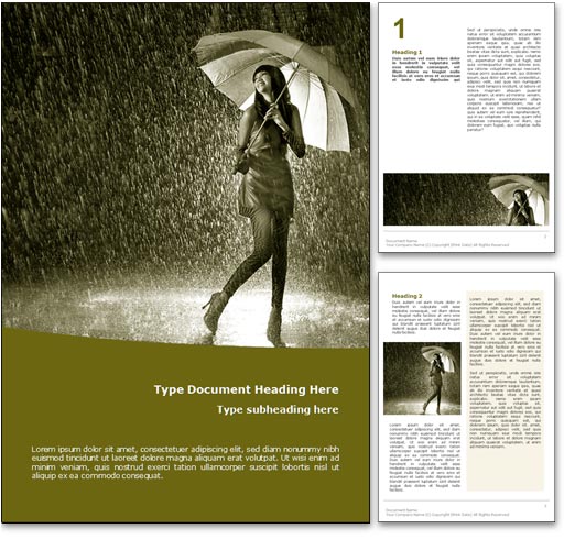 Rain word template document