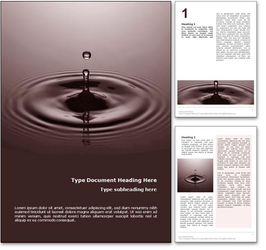 Water Drop word template document