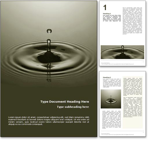 Water Drop word template document