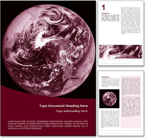 Planet Earth from Space word template document