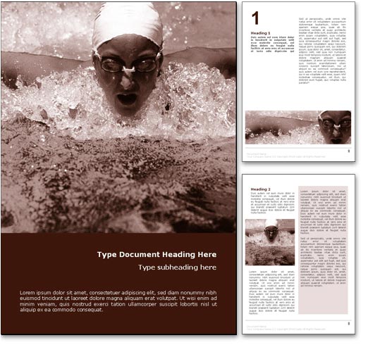 Swimming word template document