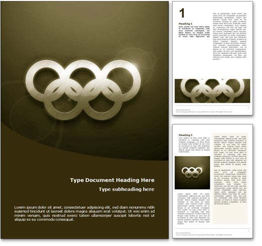 Royalty Free Olympics Microsoft Word Template In Yellow