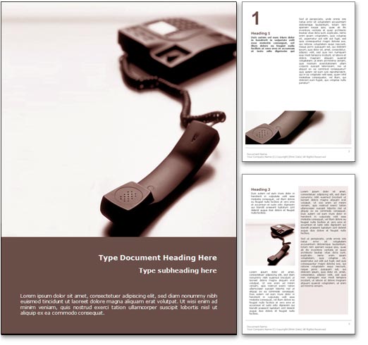 Telephone word template document