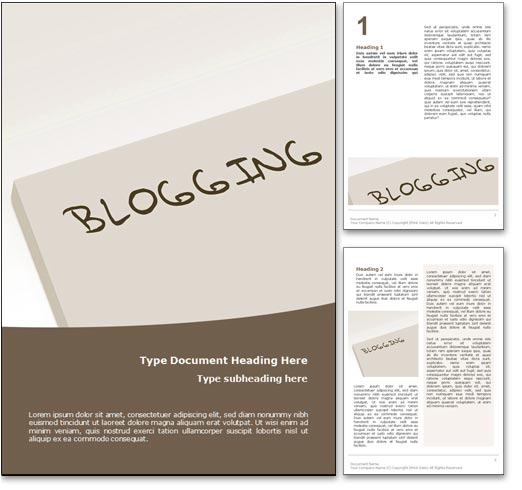 Blogging word template document