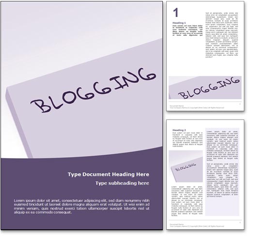 Blogging word template document