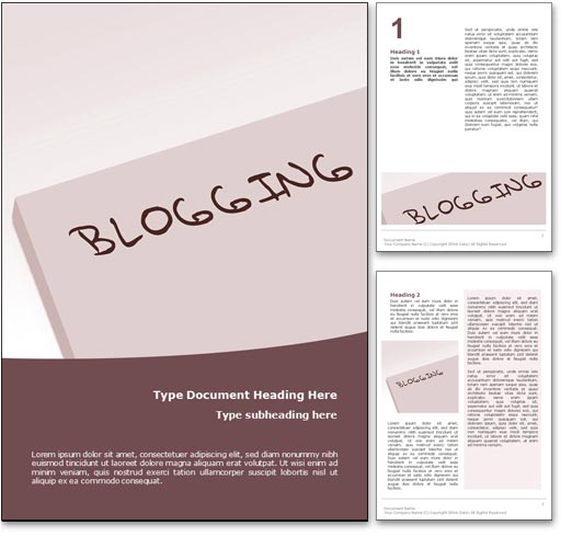 Blogging word template document