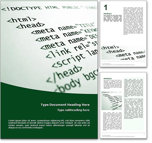 HTML word template document