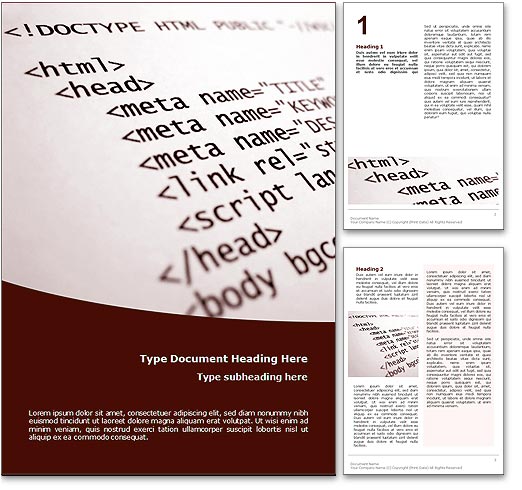 HTML word template document