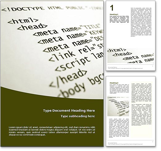 HTML word template document