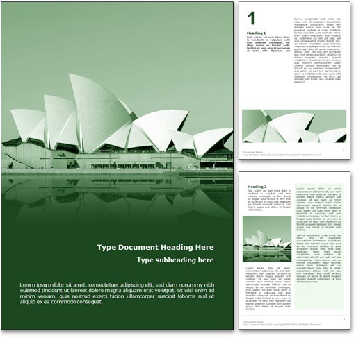 Sydney Opera House Australia word template document