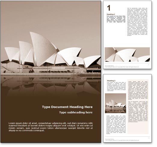 Sydney Opera House Australia word template document