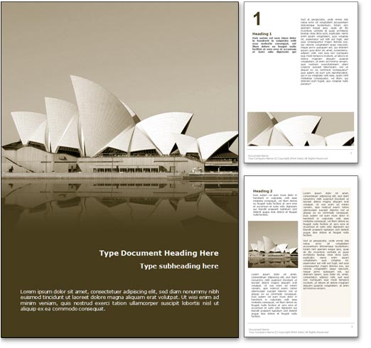 Sydney Opera House Australia word template document